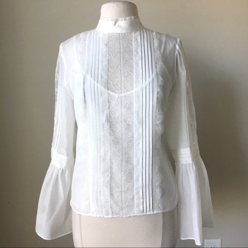 Celine bell sleeves Victorian lace blouse top